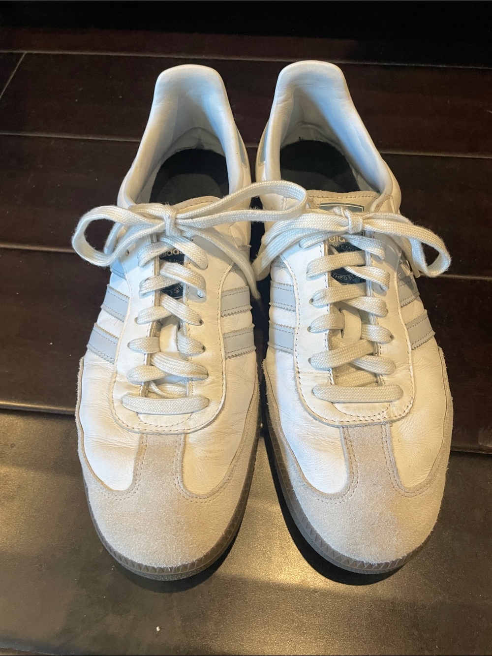 adidas Samba Men’s White Leather & Suede Sneakers 12m